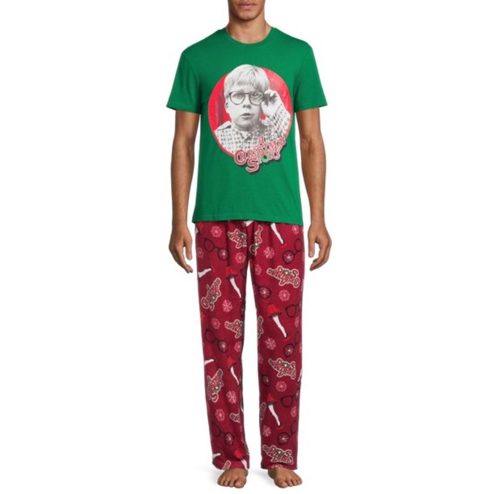 The Christmas Story Men’s Graphic T-Shirt and Pants Sleepwear Set, 2-Piece